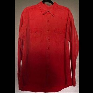 Vintage Wrangler red pearl snap brush popper.